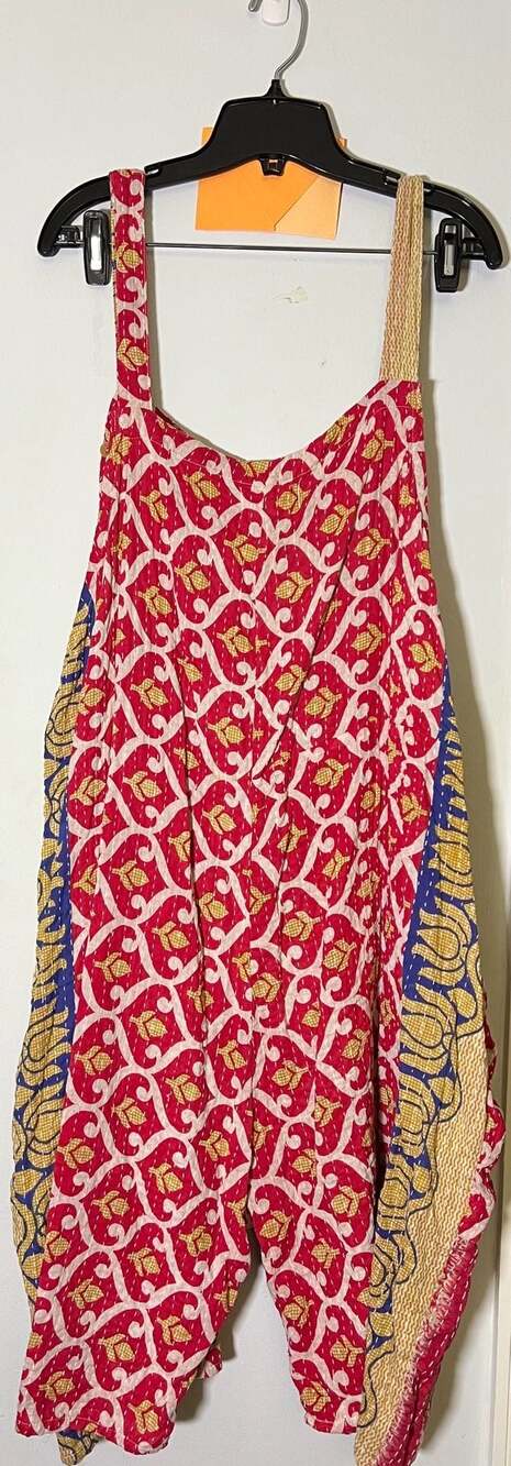 Kantha Bae Seeker Shortalls Free Size Vintage Cotton Kantha Sari Patchwork